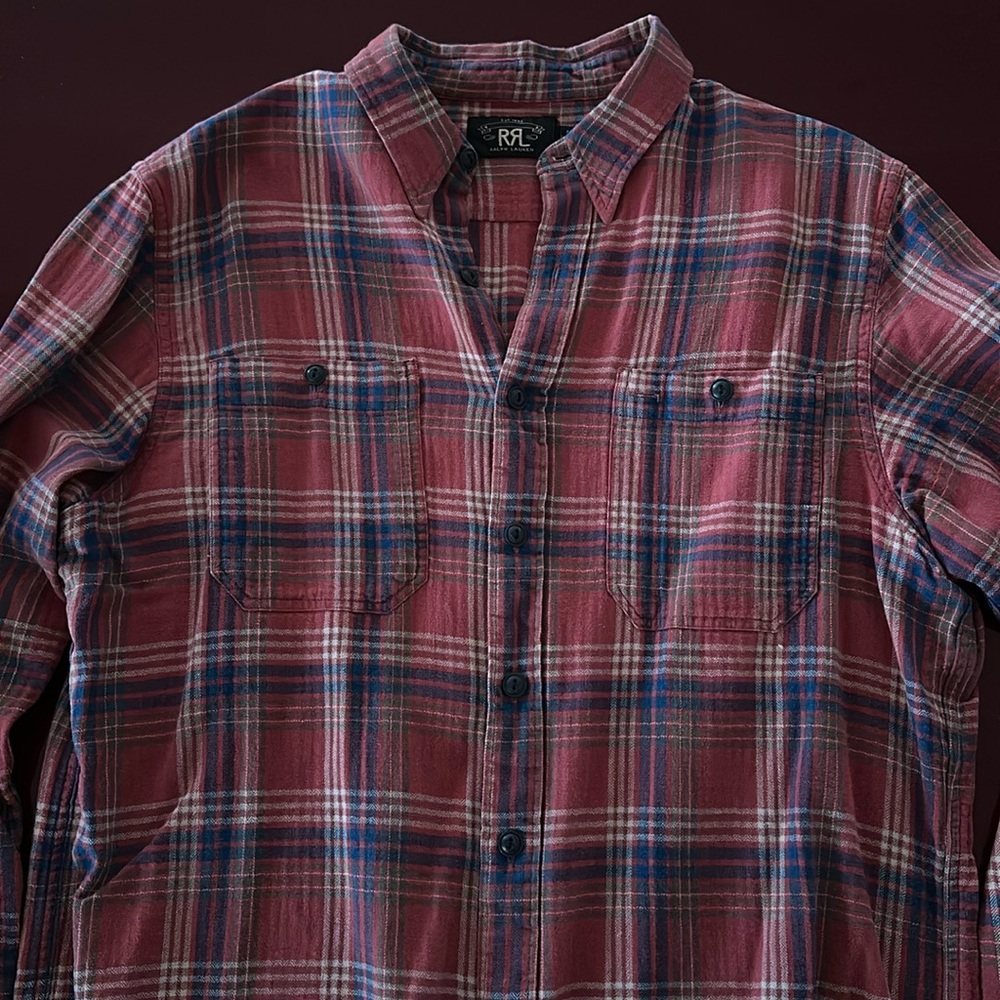 RRL plaid cotton button down